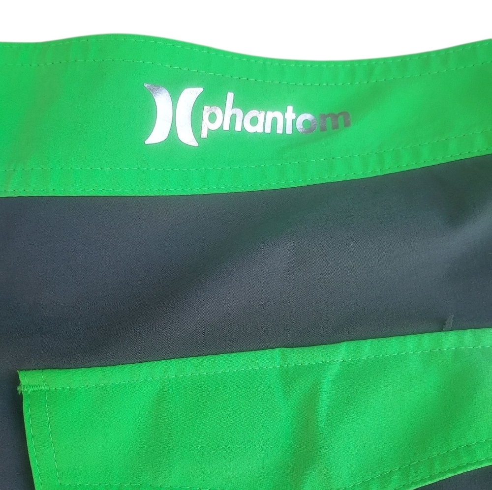 Hurley Phantom Men's Gray and Green Swim Shorts Size 30 - Picture 4 of 6
